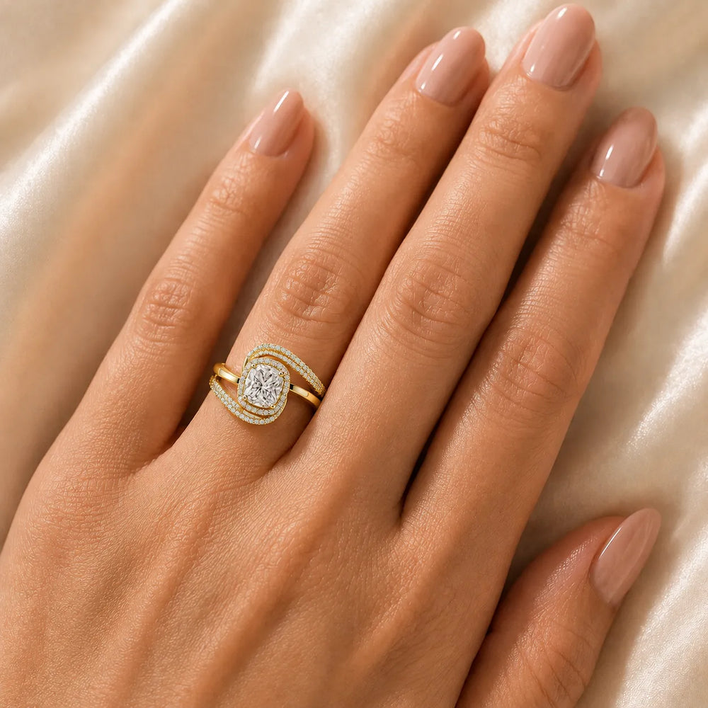 Oval Radiance Twist Engagement Ring