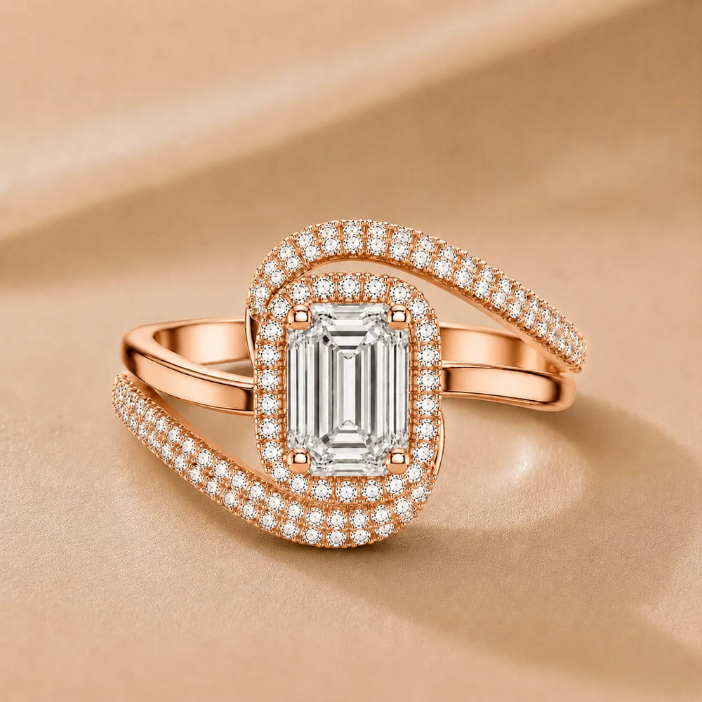 Oval Radiance Twist Engagement Ring