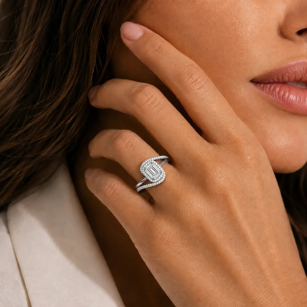 Oval Radiance Twist Engagement Ring