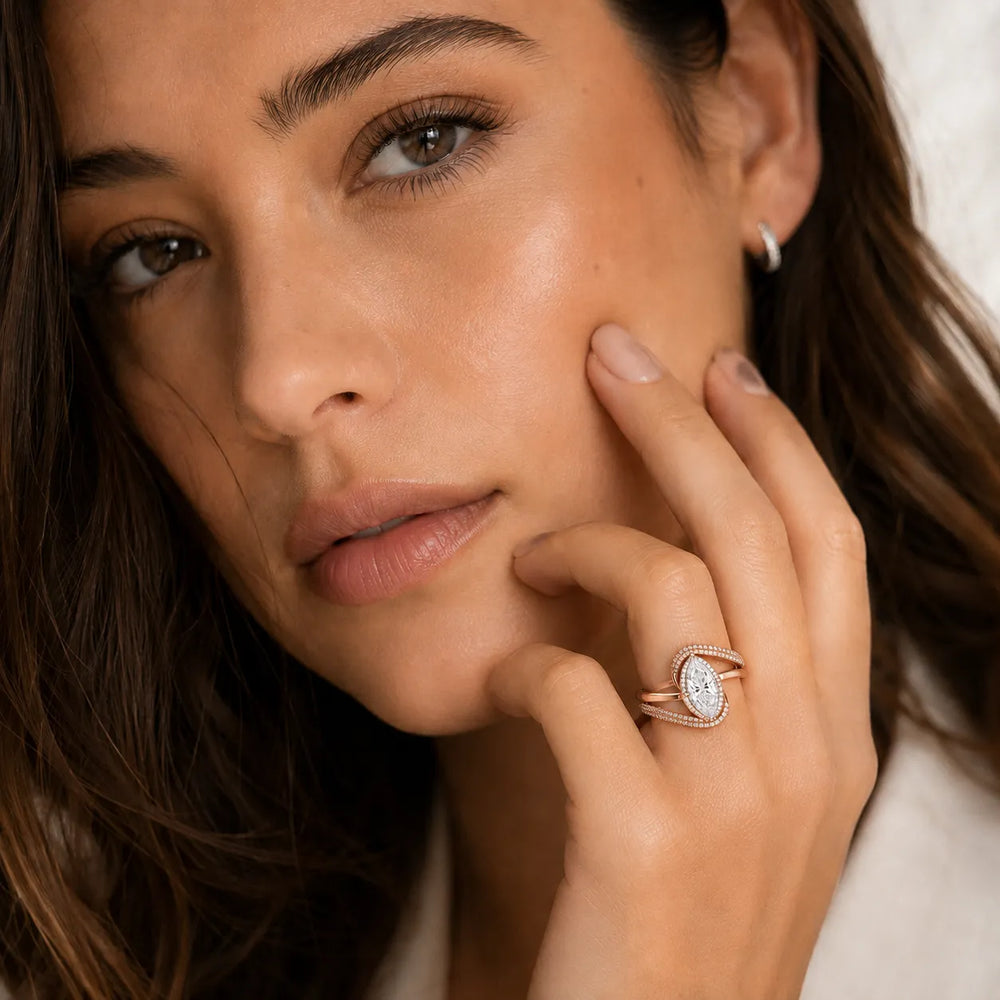 Oval Radiance Twist Engagement Ring