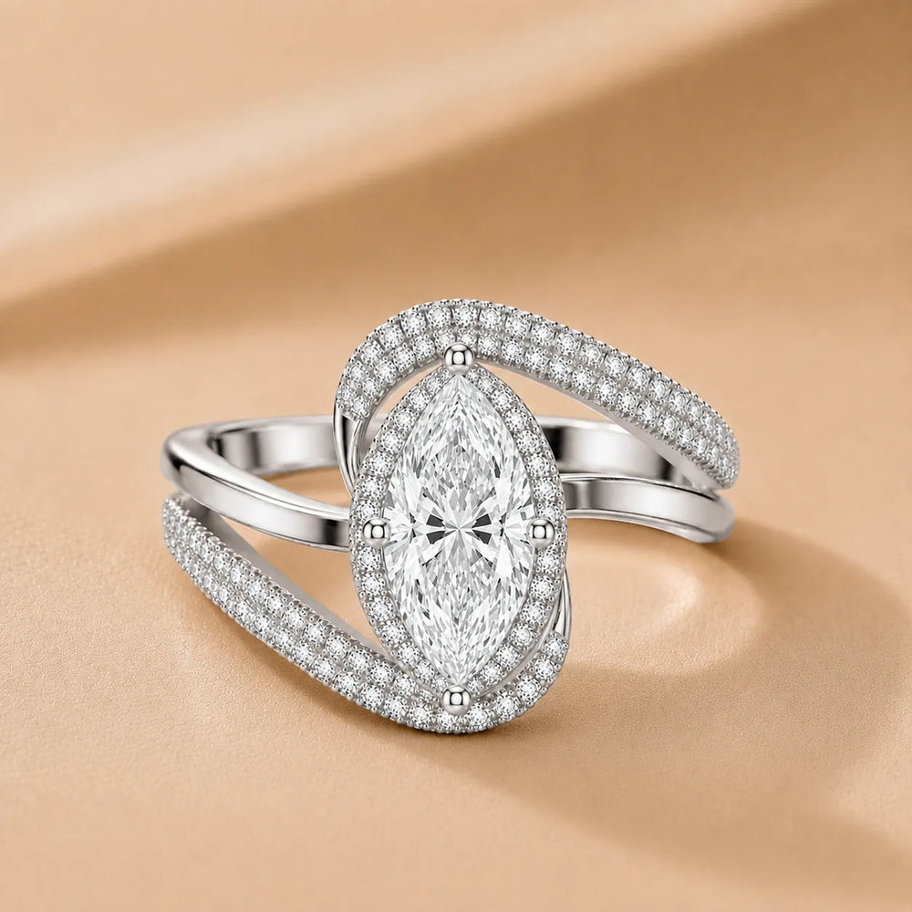 Oval Radiance Twist Engagement Ring