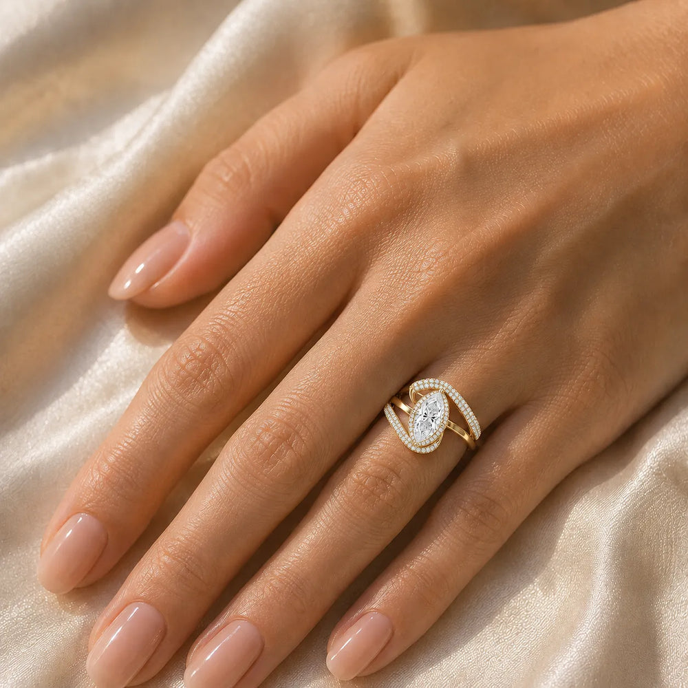 Oval Radiance Twist Engagement Ring