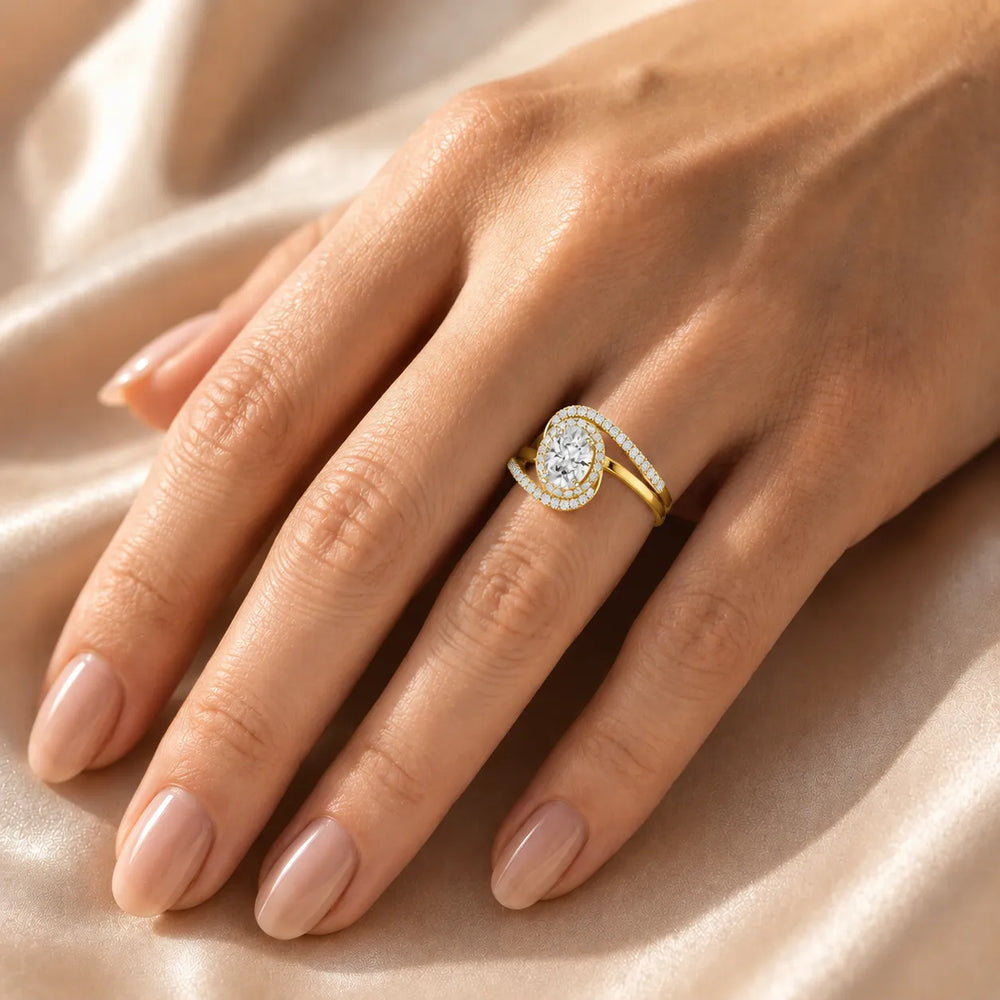 Oval Radiance Twist Engagement Ring