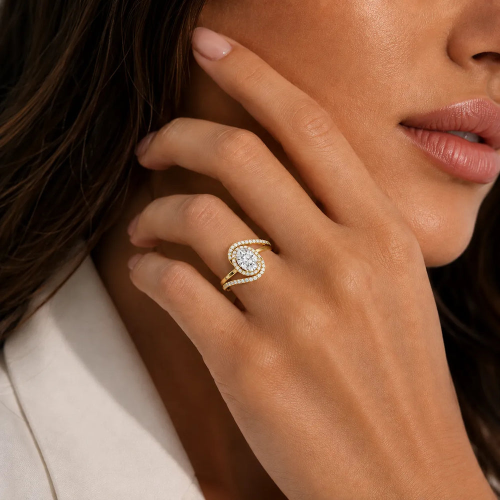 Oval Radiance Twist Engagement Ring