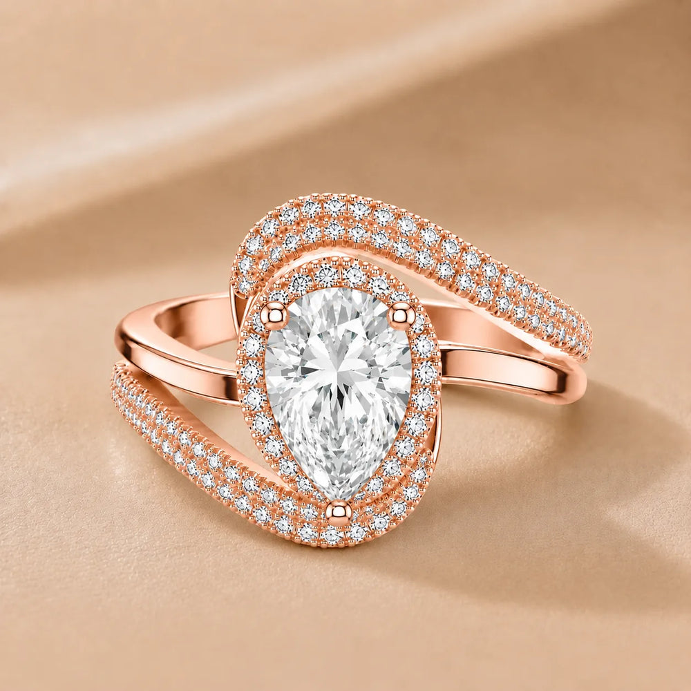 Oval Radiance Twist Engagement Ring