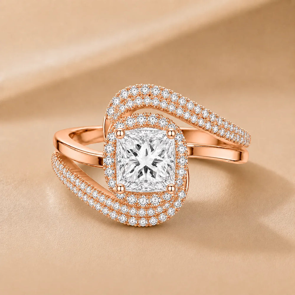 Oval Radiance Twist Engagement Ring