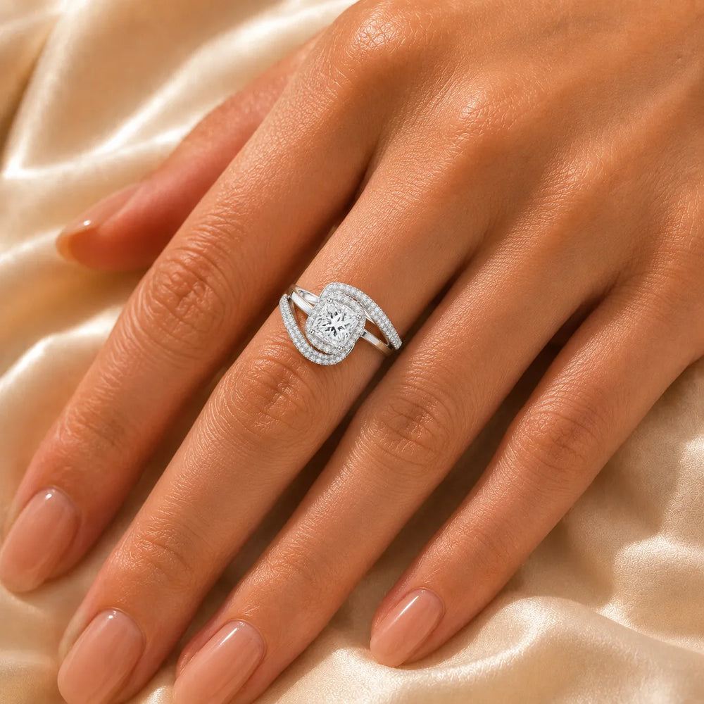 Oval Radiance Twist Engagement Ring