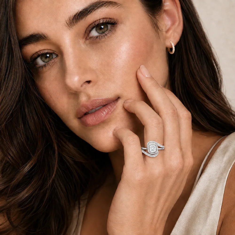 Oval Radiance Twist Engagement Ring