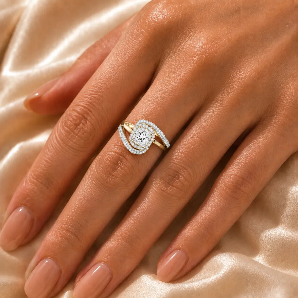 Oval Radiance Twist Engagement Ring