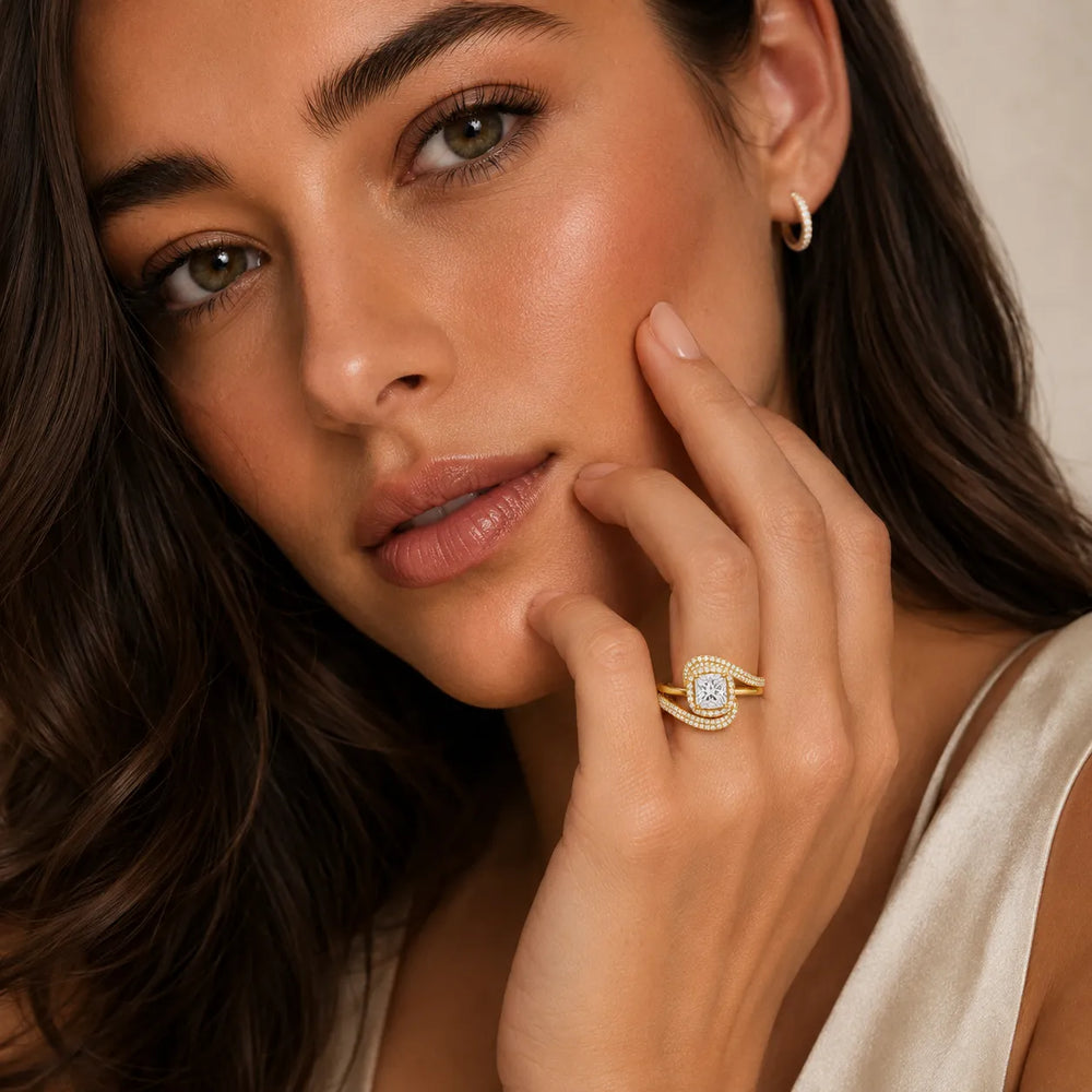 Oval Radiance Twist Engagement Ring