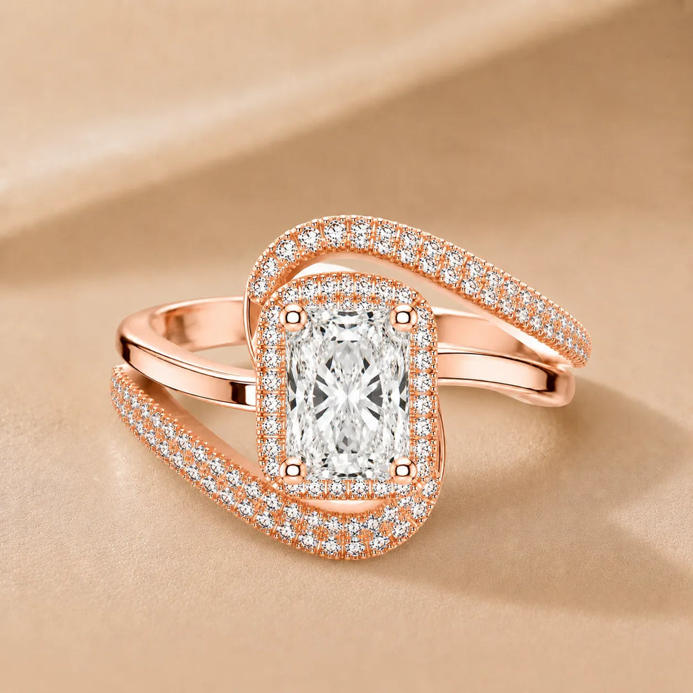 Oval Radiance Twist Engagement Ring