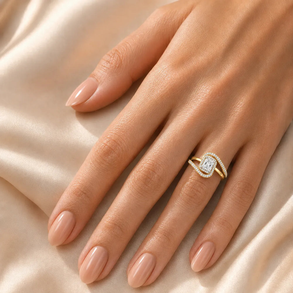 Oval Radiance Twist Engagement Ring