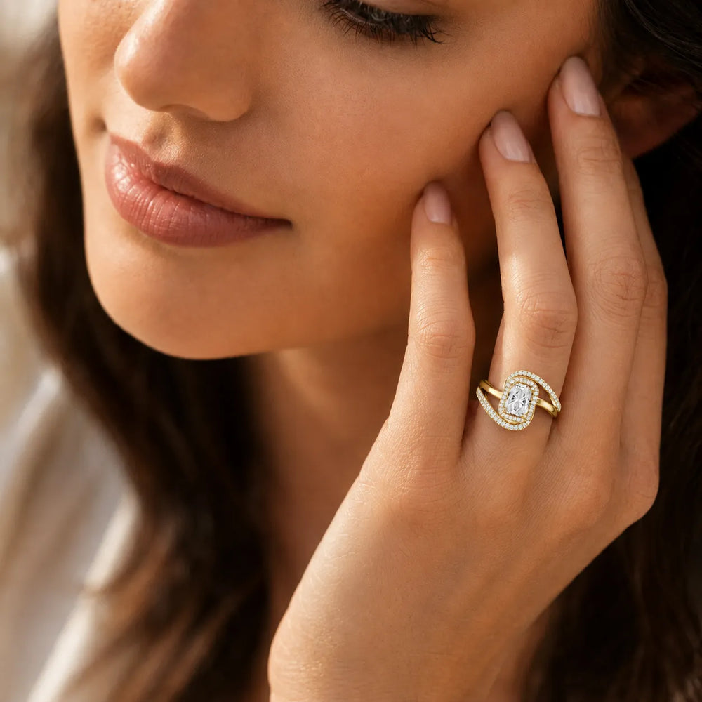 Oval Radiance Twist Engagement Ring