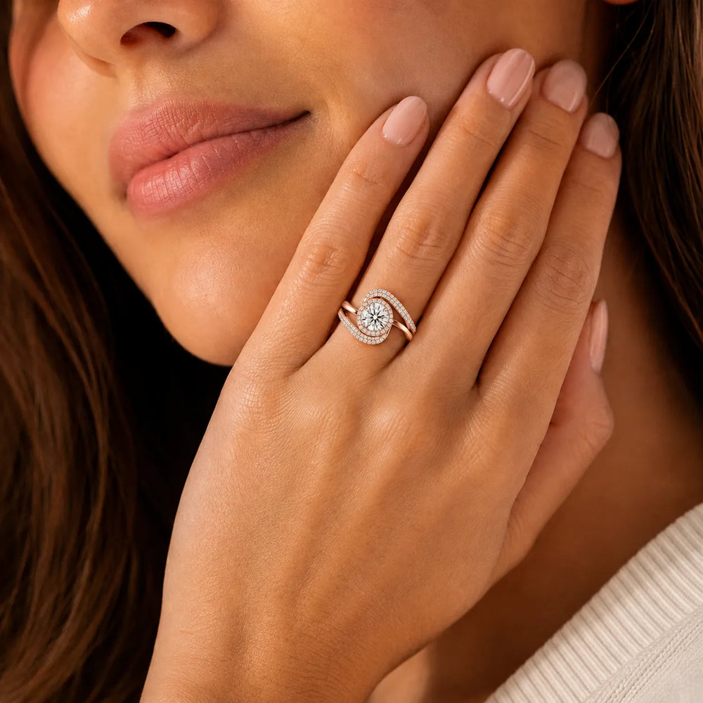 Oval Radiance Twist Engagement Ring