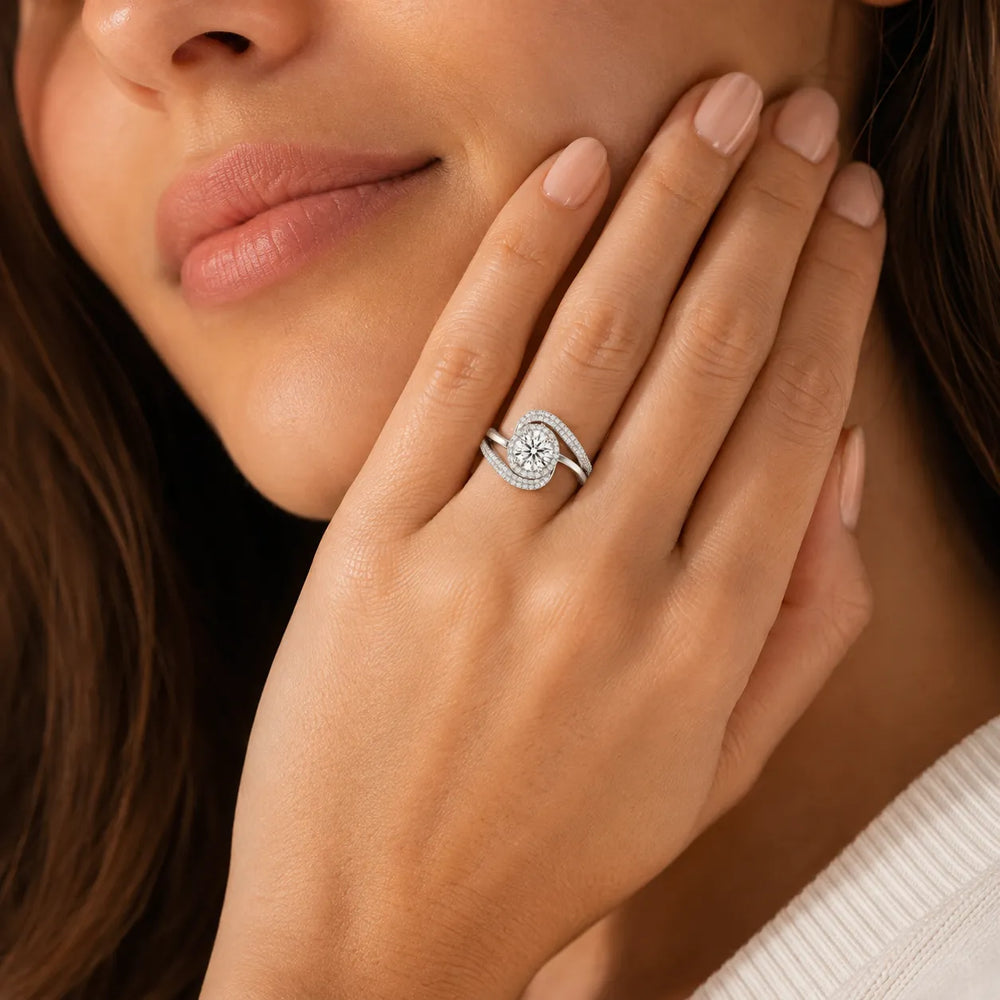 Oval Radiance Twist Engagement Ring