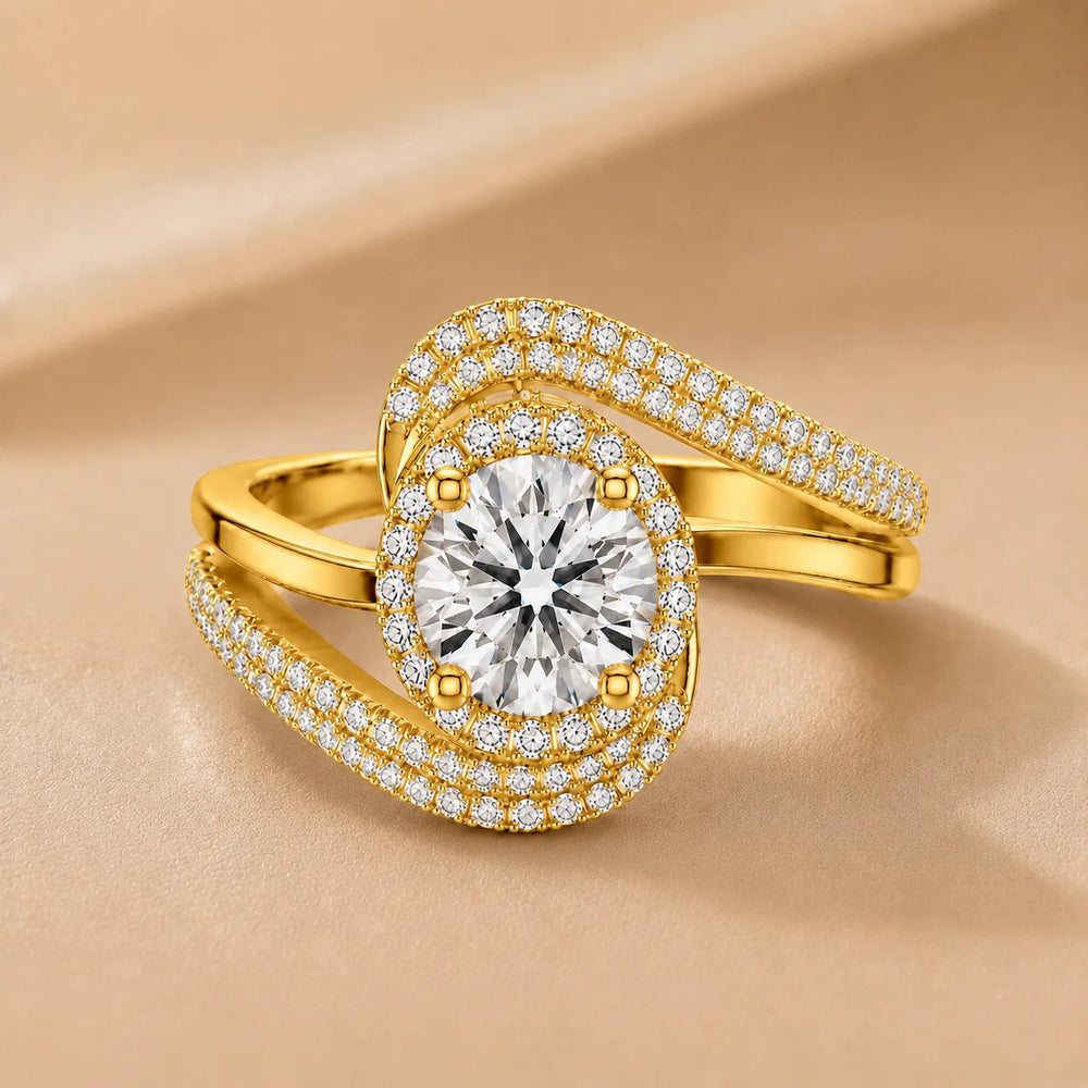 Oval Radiance Twist Engagement Ring