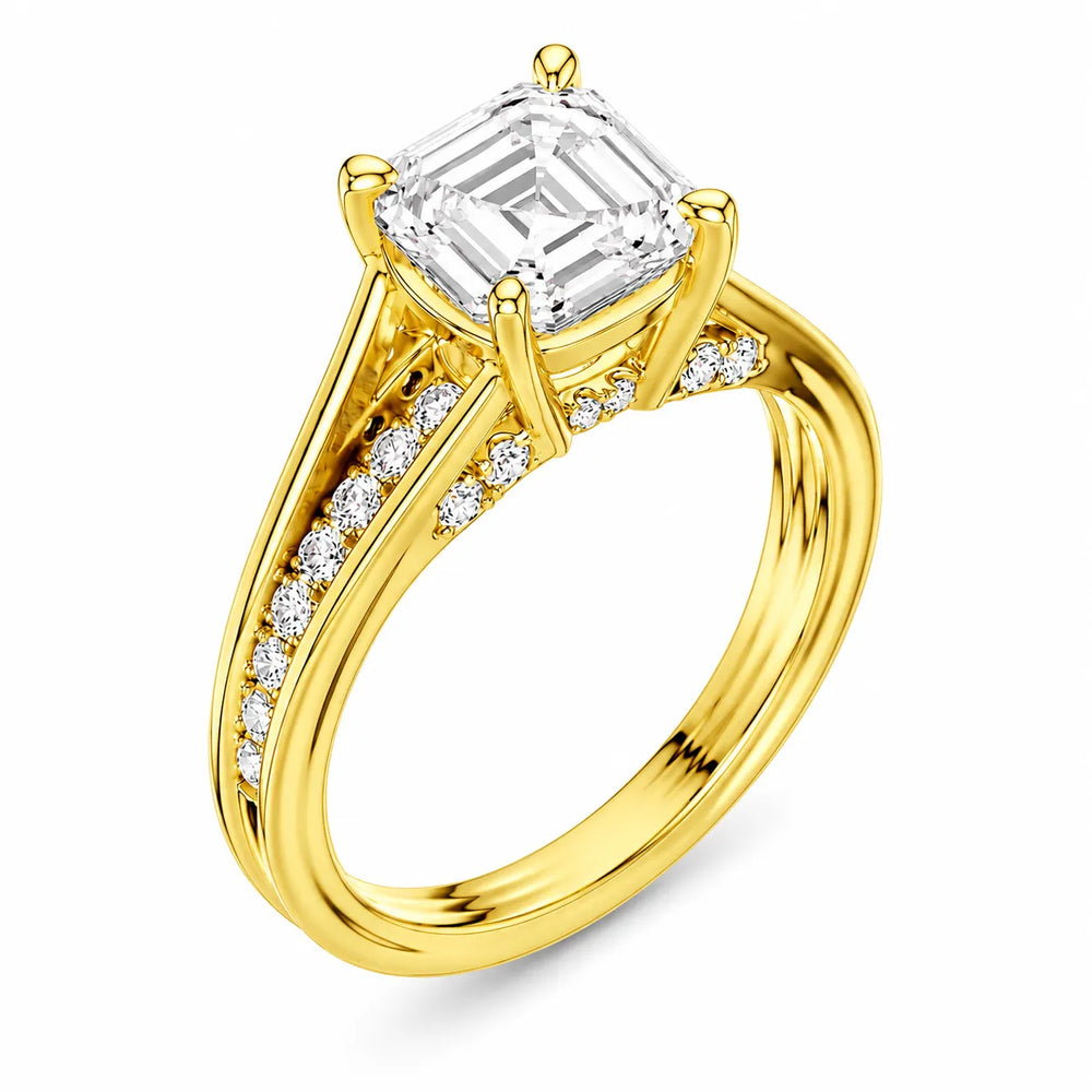 Step-Cut Harmony Radiance Halo Ring