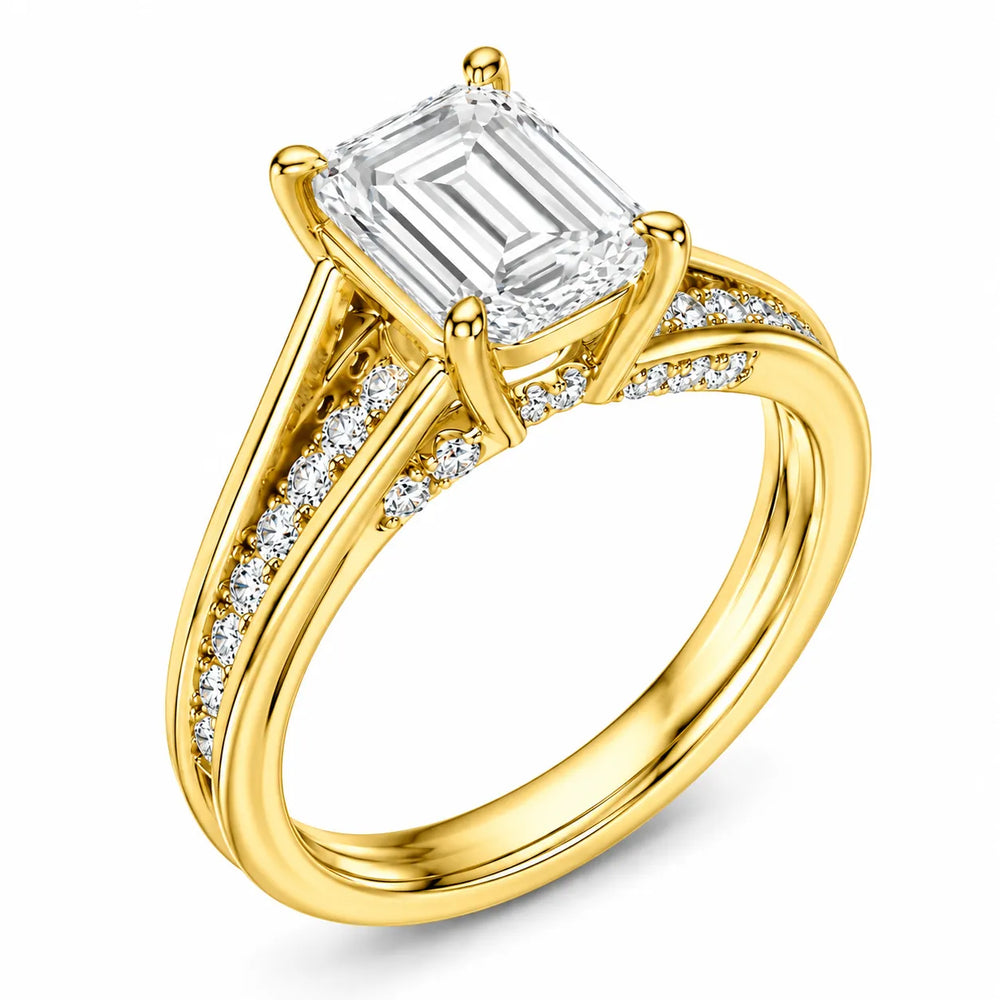 Step-Cut Harmony Radiance Halo Ring
