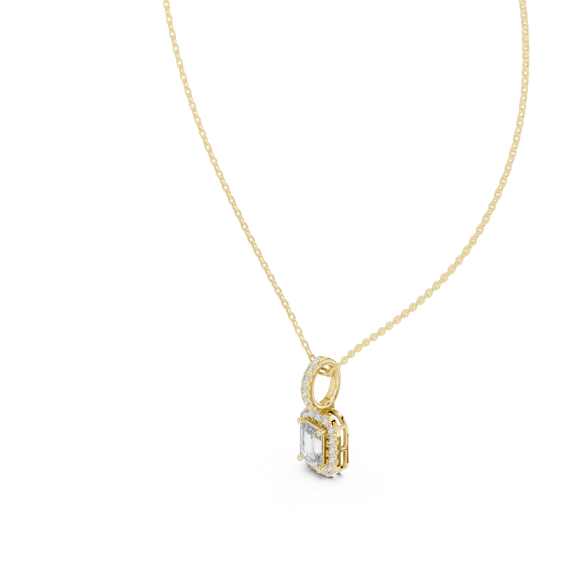Emerald Halo Necklace Radiance Pendant