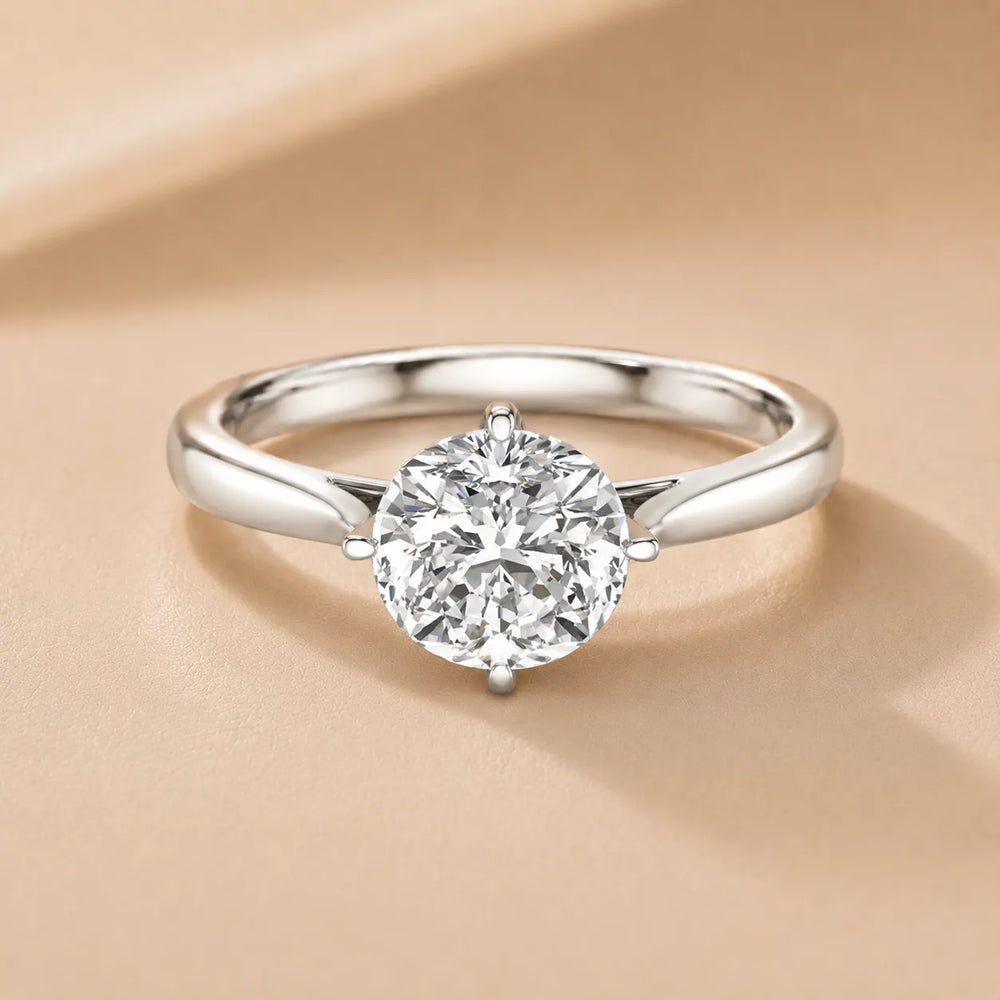 Classic Solitaire Engagement Ring with Refined Setting