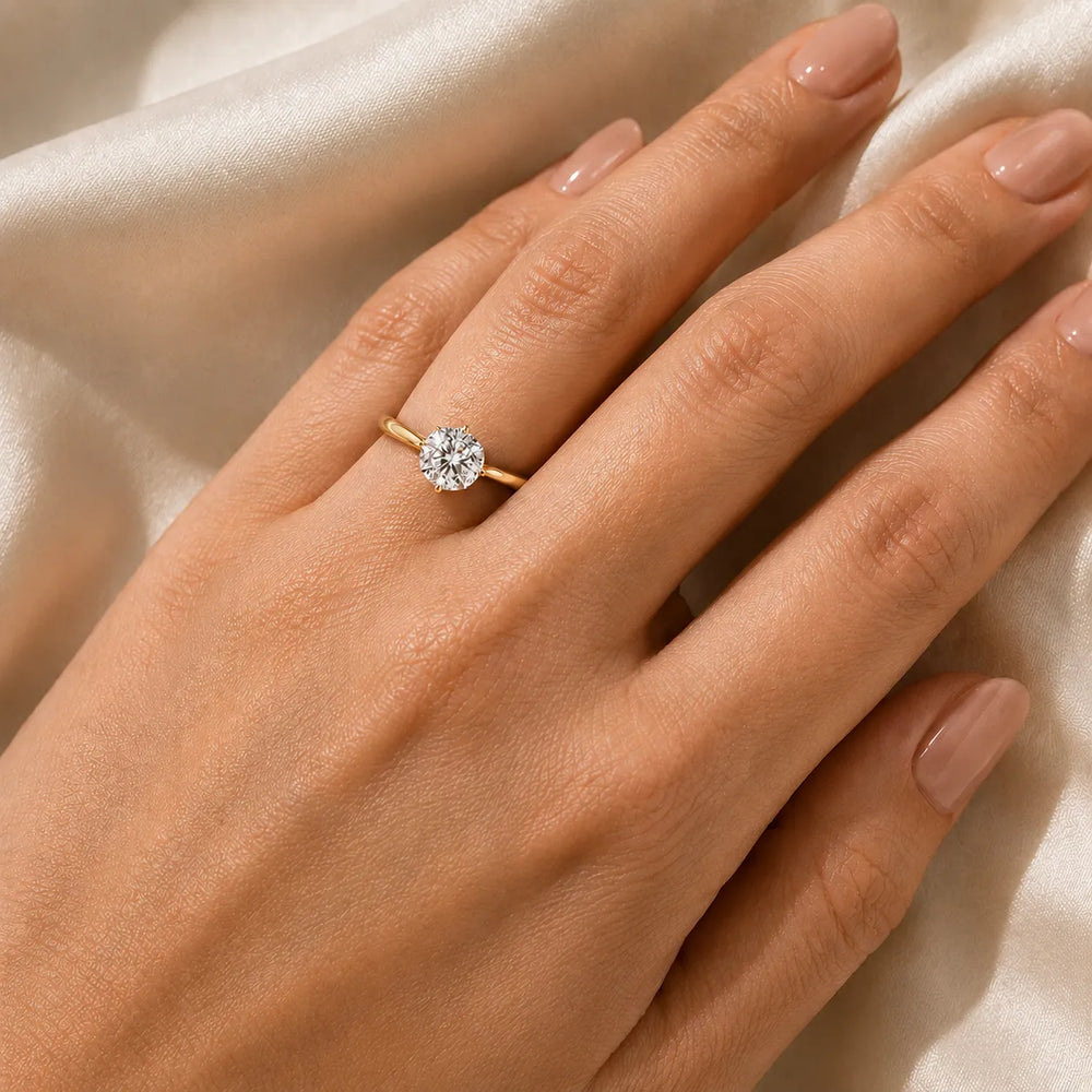 Classic Solitaire Engagement Ring with Refined Setting