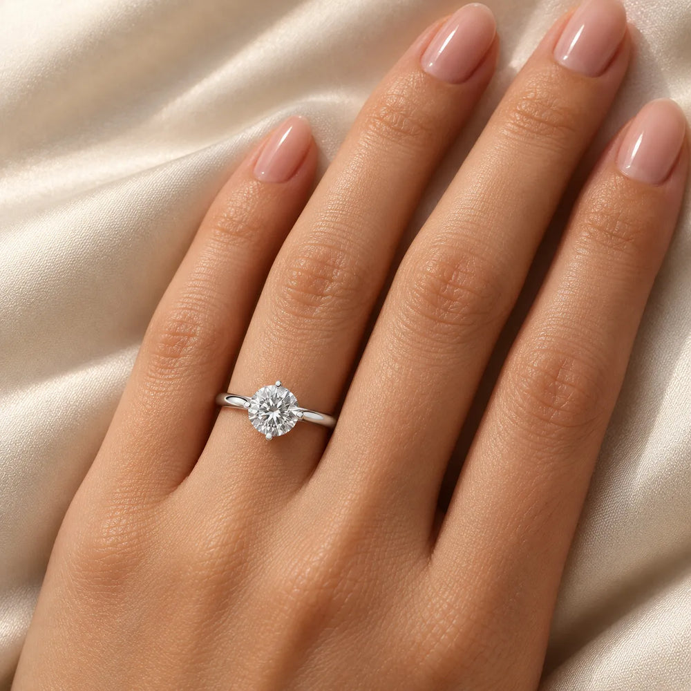 Classic Solitaire Engagement Ring with Refined Setting
