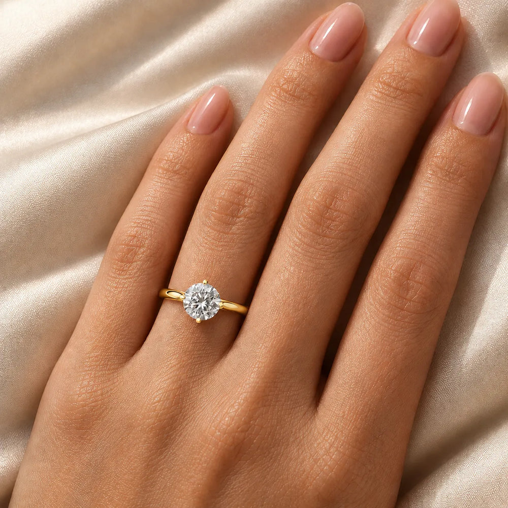 Classic Solitaire Engagement Ring with Refined Setting