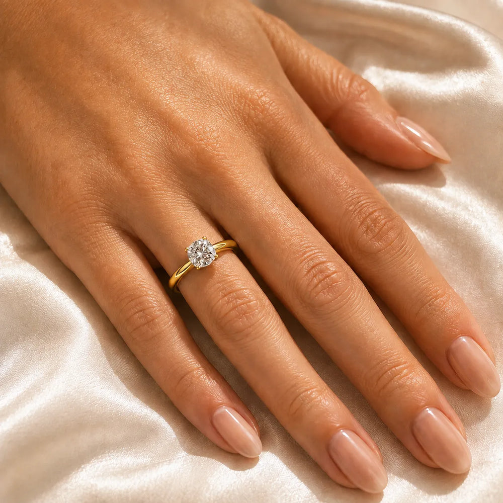 Romantic Solitaire Ring with Elegant Prong Setting