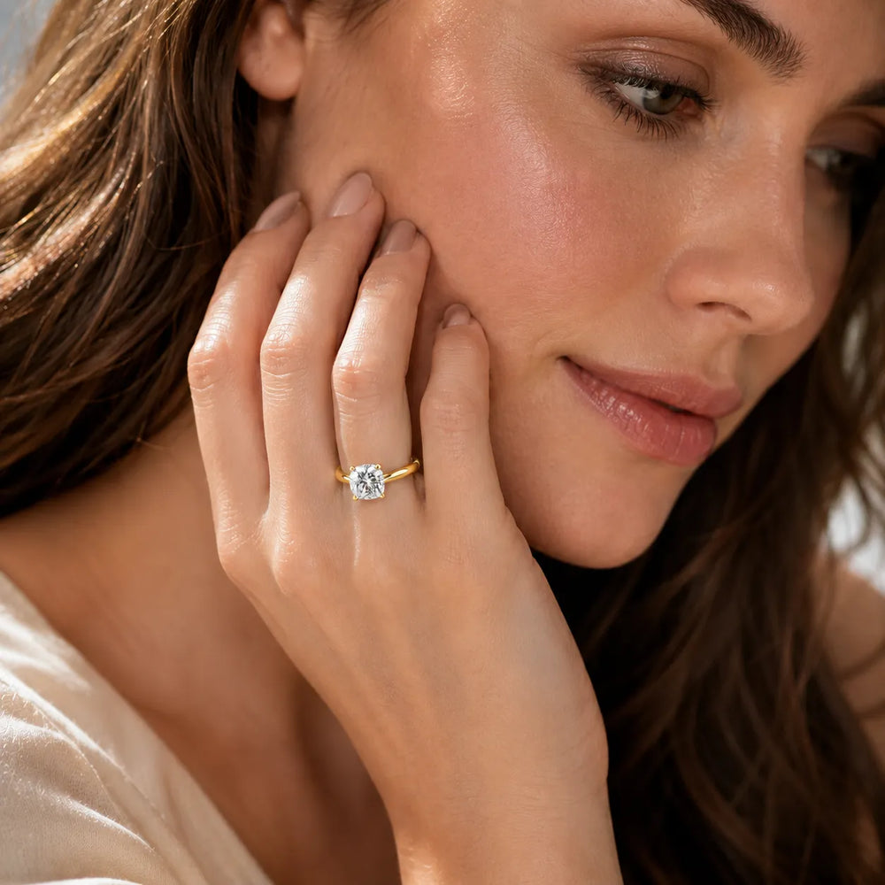 Romantic Solitaire Ring with Elegant Prong Setting