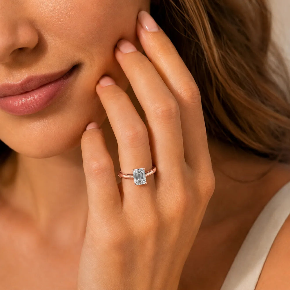 Romantic Solitaire Ring with Elegant Prong Setting