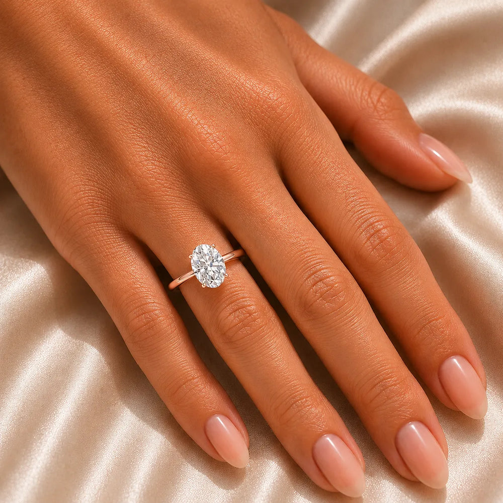 Romantic Solitaire Ring with Elegant Prong Setting
