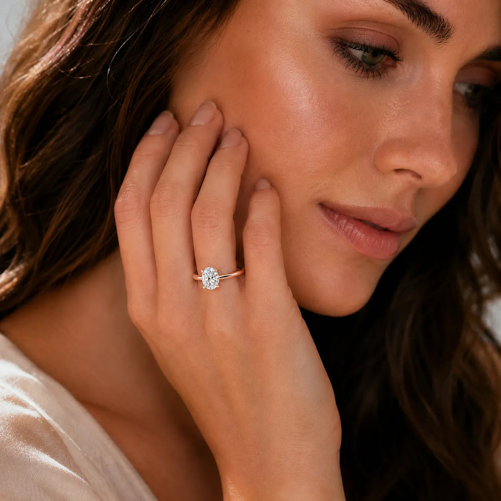 Romantic Solitaire Ring with Elegant Prong Setting