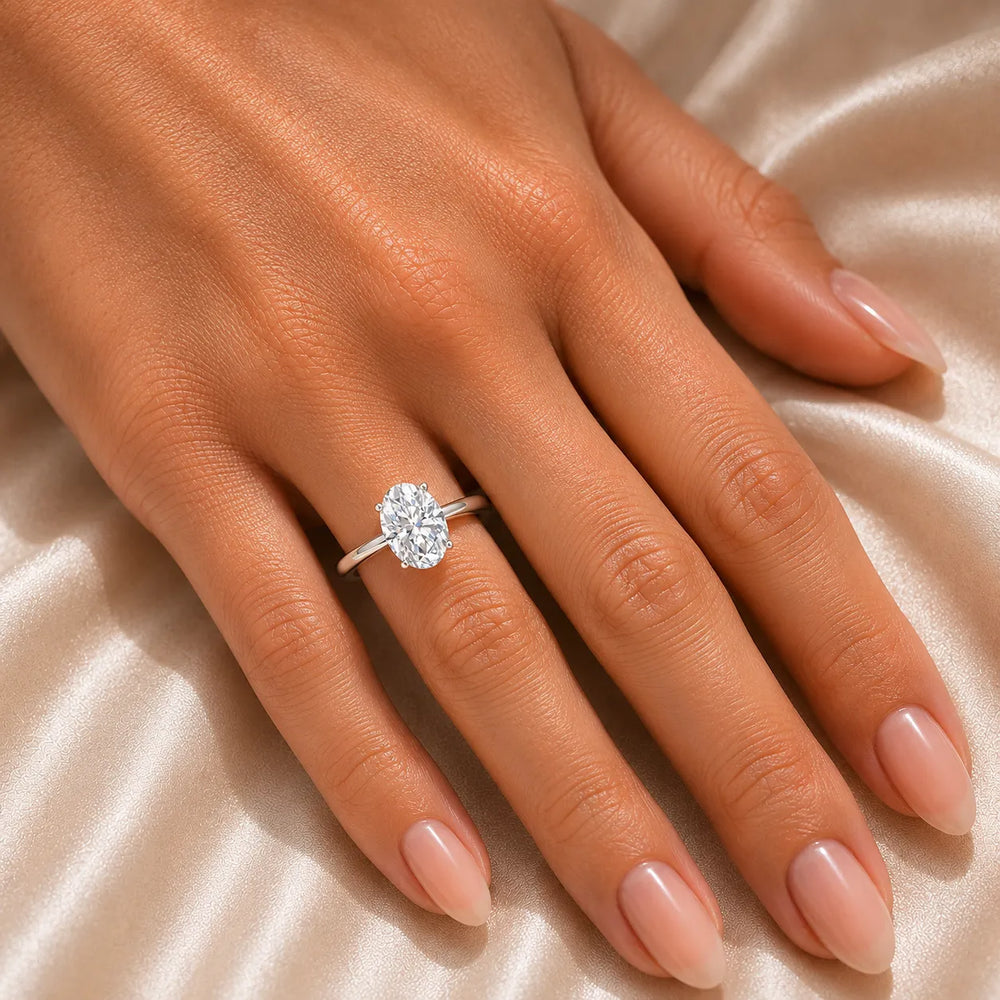 Romantic Solitaire Ring with Elegant Prong Setting