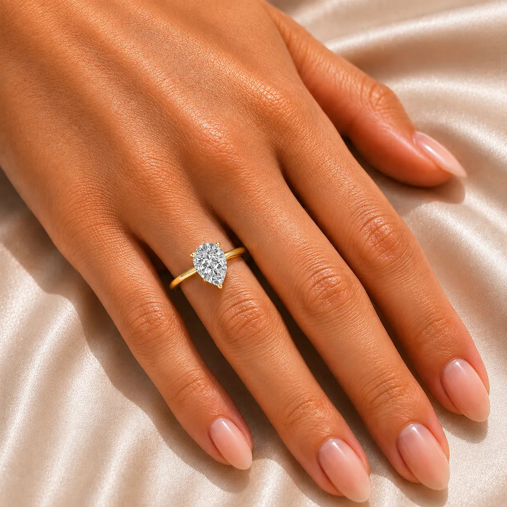 Romantic Solitaire Ring with Elegant Prong Setting