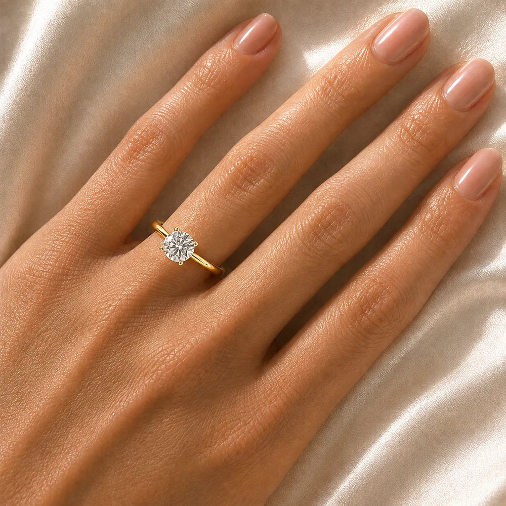 Romantic Solitaire Ring with Elegant Prong Setting