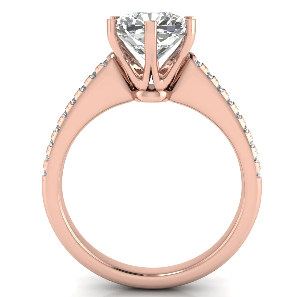Romantic Solitaire Ring with Pavé Accent