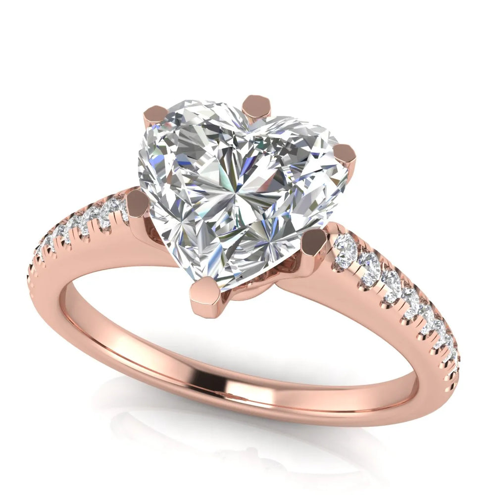 Romantic Solitaire Ring with Pavé Accent