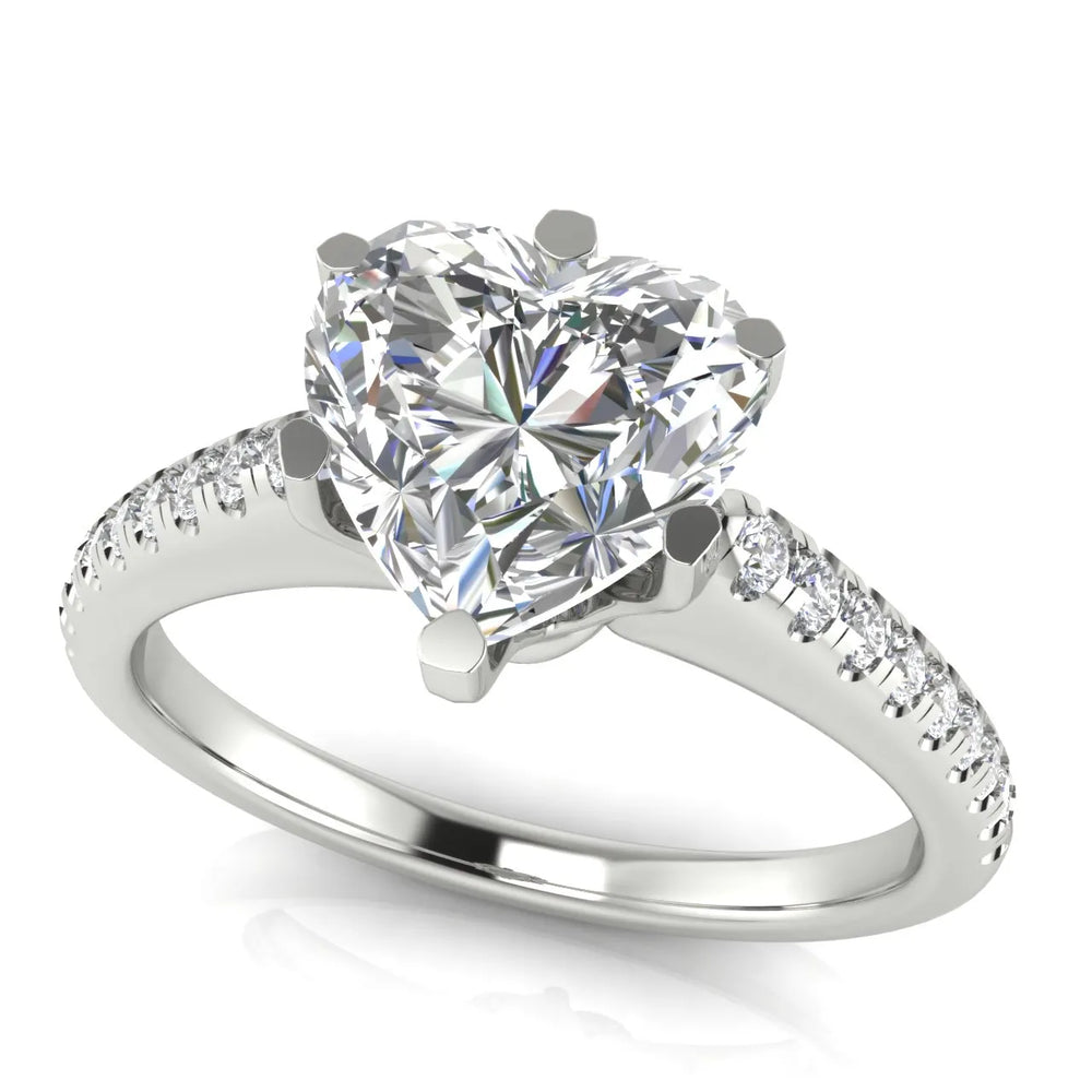 Romantic Solitaire Ring with Pavé Accent