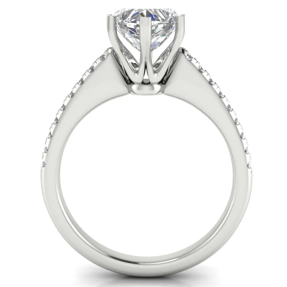 Romantic Solitaire Ring with Pavé Accent