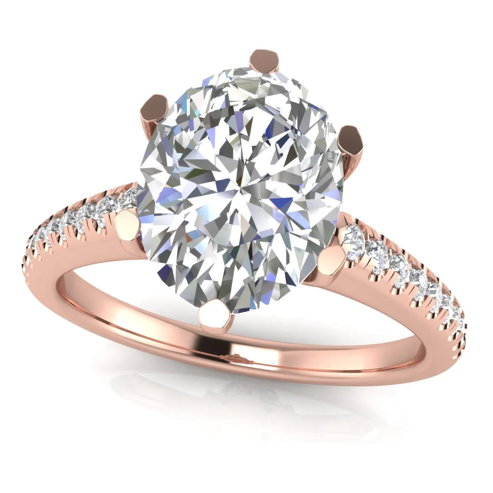 Romantic Solitaire Ring with Pavé Accent