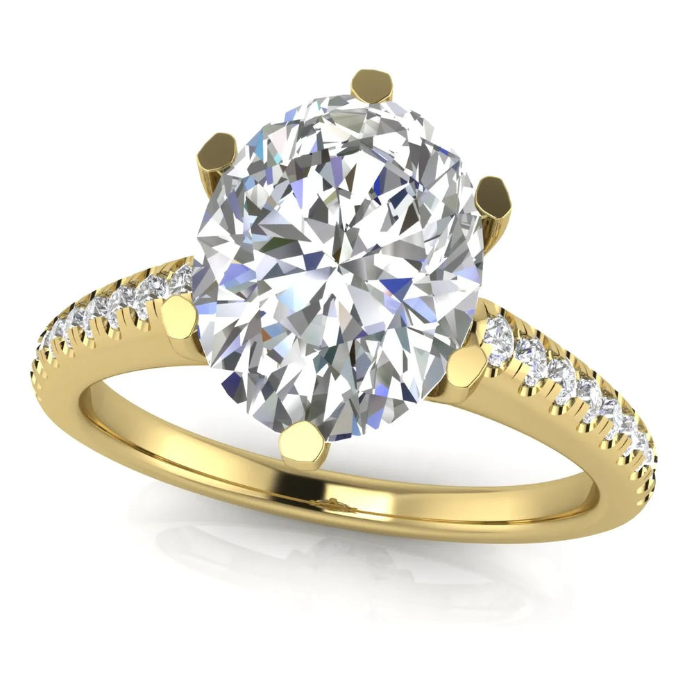 Romantic Solitaire Ring with Pavé Accent