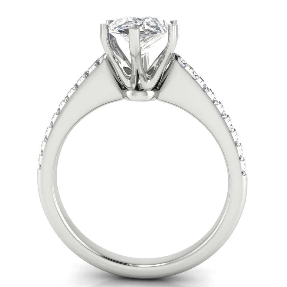 Romantic Solitaire Ring with Pavé Accent