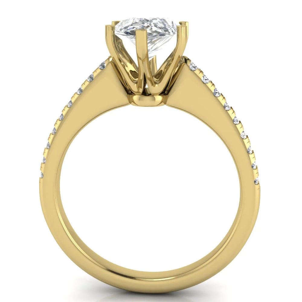 Romantic Solitaire Ring with Pavé Accent