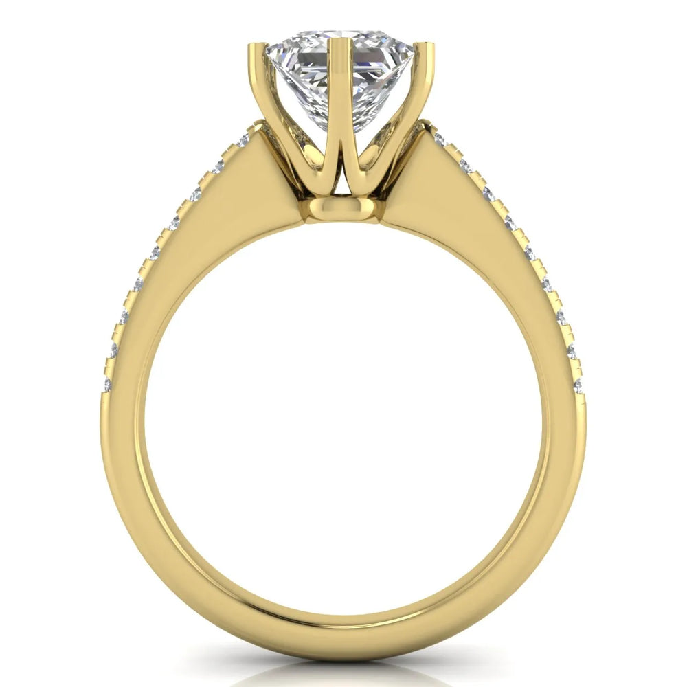 Romantic Solitaire Ring with Pavé Accent
