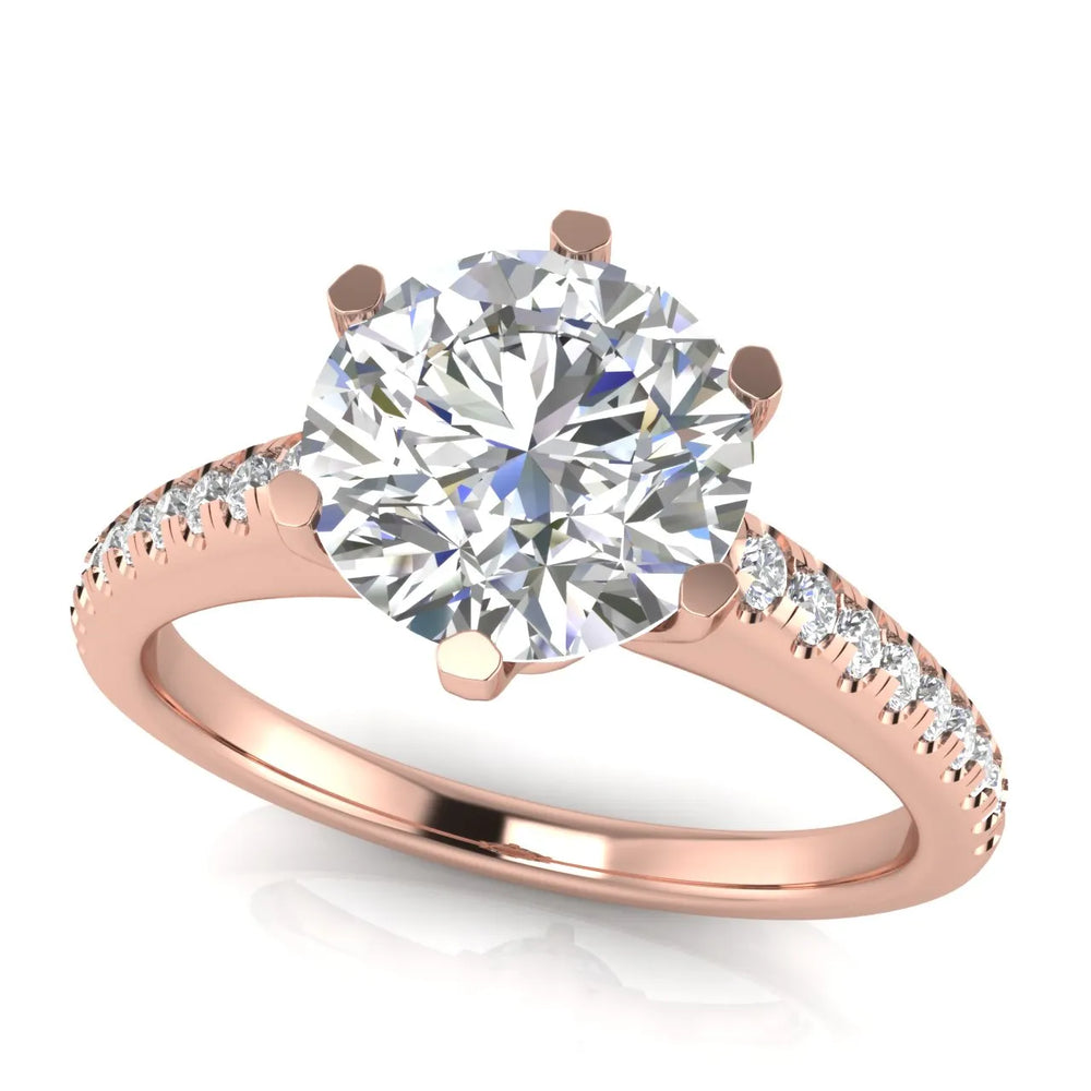 Romantic Solitaire Ring with Pavé Accent