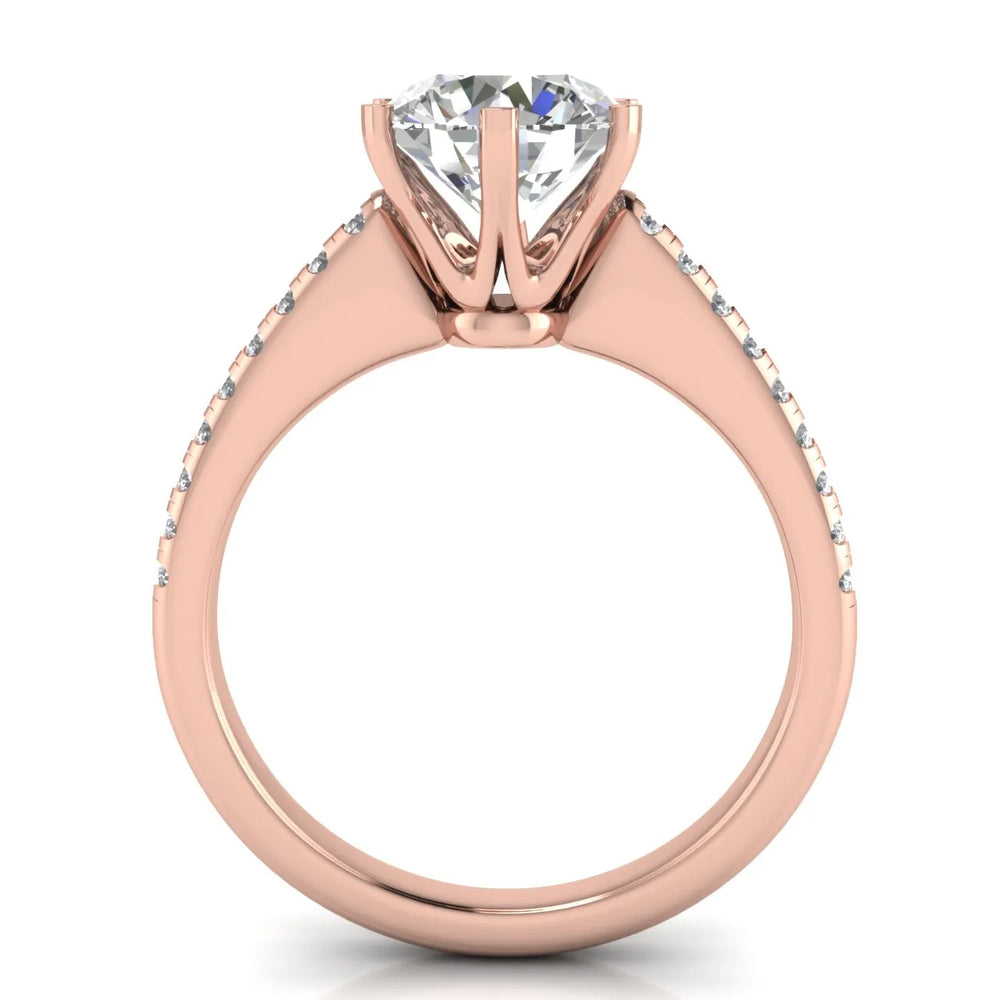 Romantic Solitaire Ring with Pavé Accent