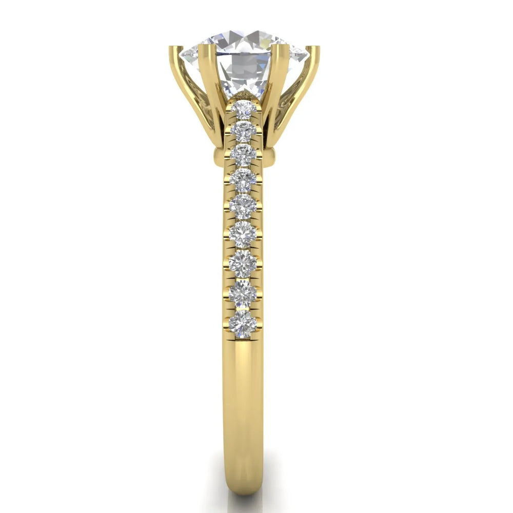 Romantic Solitaire Ring with Pavé Accent