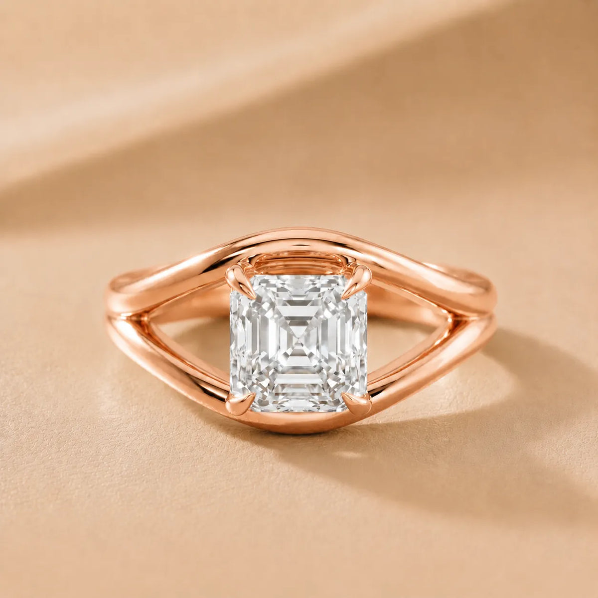 Seraphina Criss Cross Round Diamond Engagement Ring