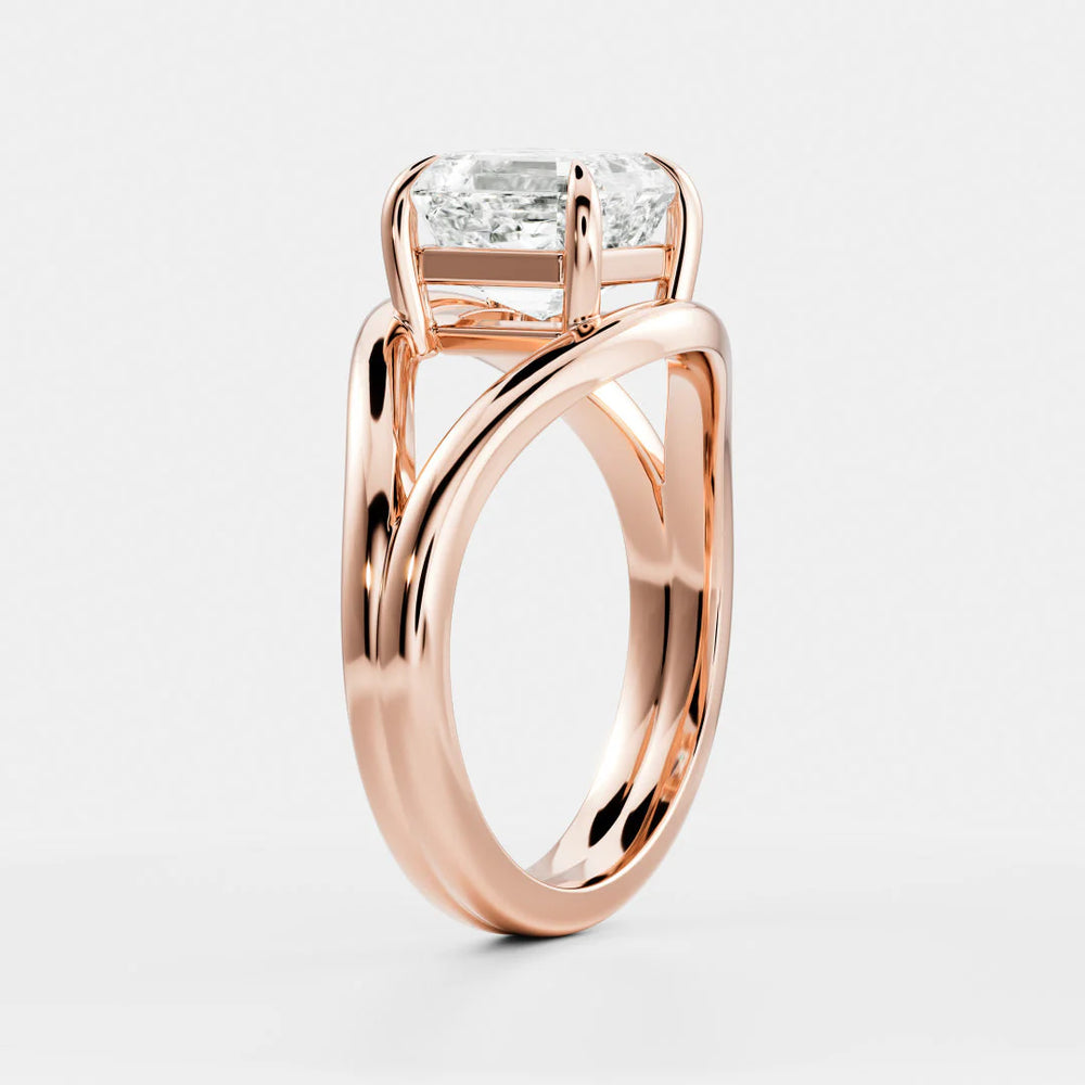 Seraphina Criss Cross Round Diamond Engagement Ring