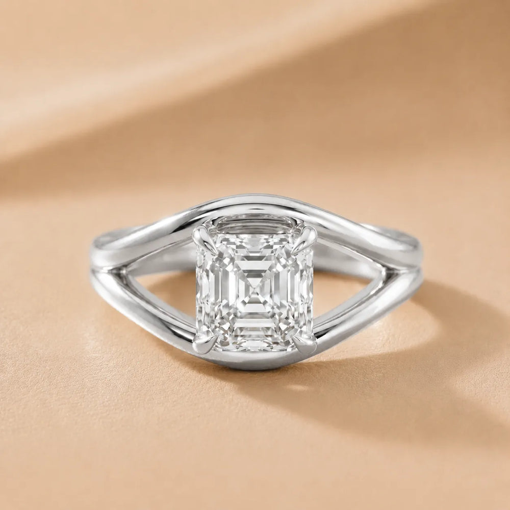 Seraphina Criss Cross Round Diamond Engagement Ring